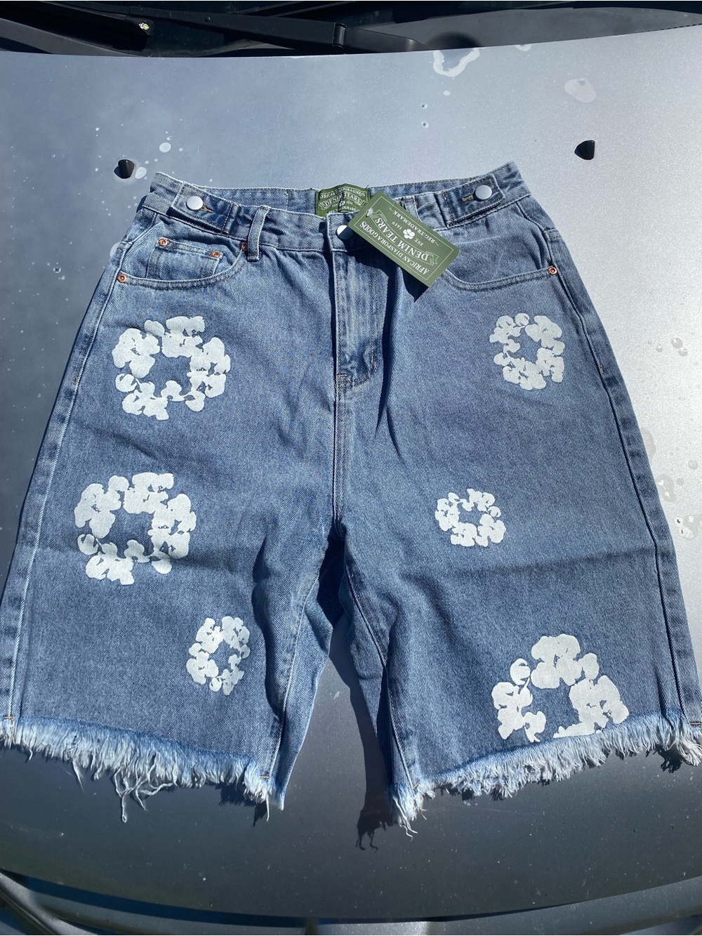 Denim Tear Jean Shorts